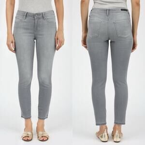 NWT Articles of Society Carly Jeans Womens 27 Gray Crop Skinny Raw Hem Stretch